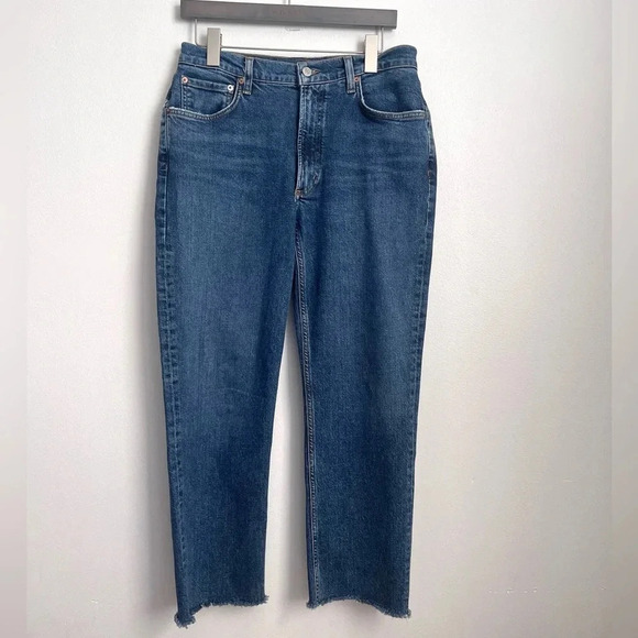 Agolde - Kye Mid Rise Straight Crop Jeans in Mirage - Picture 15 of 16